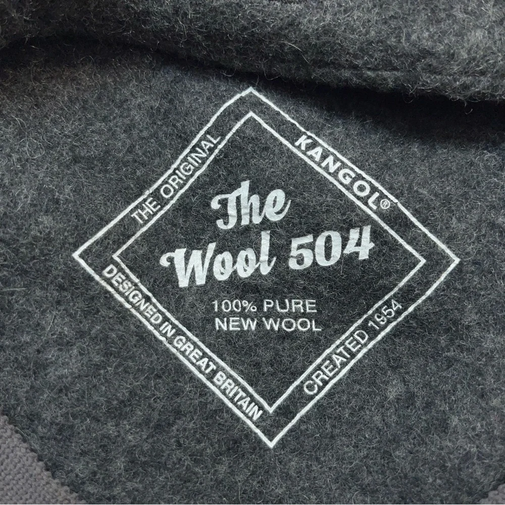 Kangol The Wool 504 Dark Flannel Flat Cap Mens Size Medium Modern Classic Hat - Picture 7 of 11